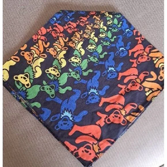 New Dancing Bears Spiral Grateful Dead Bandana Deadhead Headband Mask Bear NWT - Picture 3 of 3